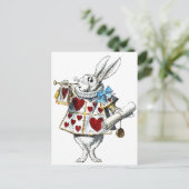 White Rabbit Alice Wonderland Hearts Briefkaart (Staand voorkant)