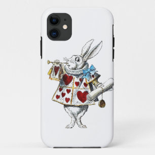 White Rabbit Alice Wonderland Hearts Case-Mate iPhone Case