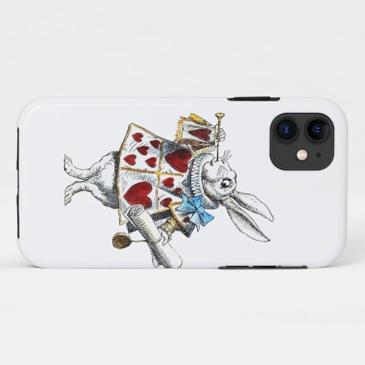 White Rabbit Alice Wonderland Hearts Case-Mate iPhone Case (Achterkant (horizontaal))