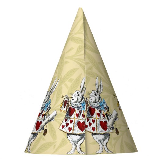 White Rabbit Alice Wonderland Hearts Feesthoedjes (Achterkant)