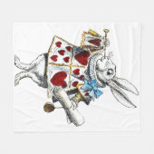 White Rabbit Alice Wonderland Hearts Fleece Deken (Voorkant (Horizontaal))