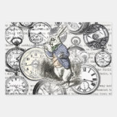 White Rabbit Alice Wonderland Hearts Inpakpapier Vel (Voorkant 2)