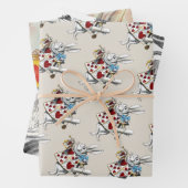 White Rabbit Alice Wonderland Hearts Inpakpapier Vel (In situ)