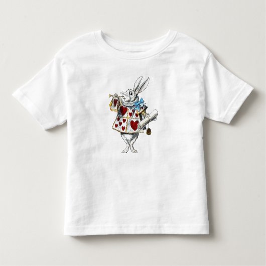 White Rabbit Alice Wonderland Hearts Kinder Shirts (Voorkant)