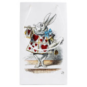 White Rabbit Alice Wonderland Hearts Klein Cadeauzakje (Achterkant)