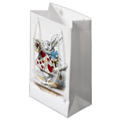 White Rabbit Alice Wonderland Hearts Klein Cadeauzakje (Voorkant Gekanteld)