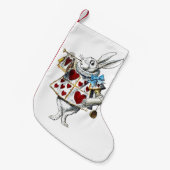 White Rabbit Alice Wonderland Hearts Kleine Kerstsok (Voorkant (Hangend))