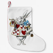 White Rabbit Alice Wonderland Hearts Kleine Kerstsok (Voorkant)