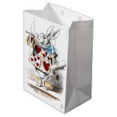 White Rabbit Alice Wonderland Hearts Medium Cadeauzakje (Achterkant Gekanteld)