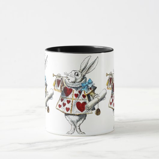 White Rabbit Alice Wonderland Hearts Mok (Midden)