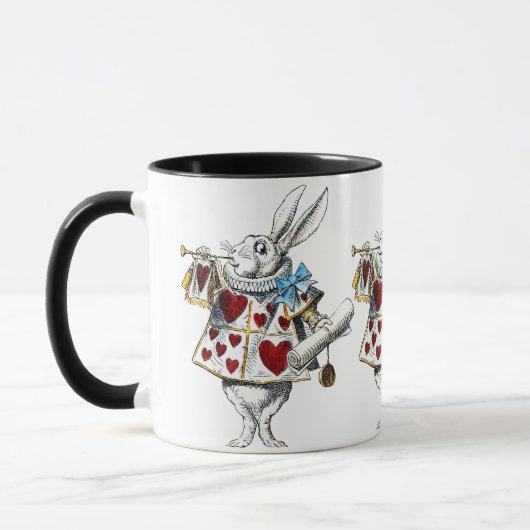 White Rabbit Alice Wonderland Hearts Mok (Links)