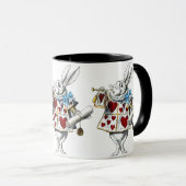 White Rabbit Alice Wonderland Hearts Mok (Voorkant rechts)