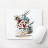White Rabbit Alice Wonderland Hearts Muismat (Met muis)