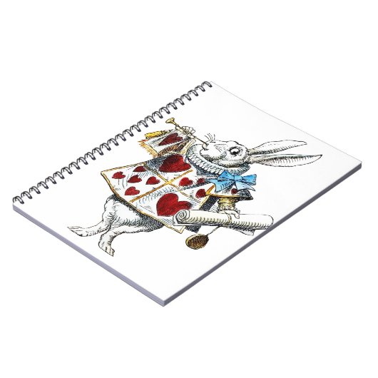White Rabbit Alice Wonderland Hearts Notitieboek (Linkerzijde)