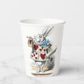 White Rabbit Alice Wonderland Hearts Papieren Bekers (Achterkant)