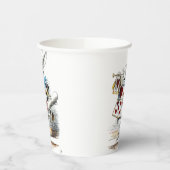 White Rabbit Alice Wonderland Hearts Papieren Bekers (Links)