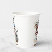 White Rabbit Alice Wonderland Hearts Papieren Bekers (Rechts)