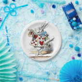 White Rabbit Alice Wonderland Hearts Papieren Bordje (Feest)