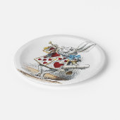 White Rabbit Alice Wonderland Hearts Papieren Bordje (Gekanteld)