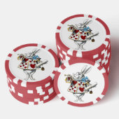 White Rabbit Alice Wonderland Hearts Poker Chips (Opstapeling)