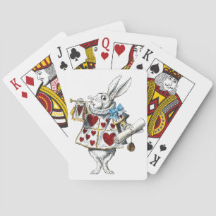 White Rabbit Alice Wonderland Hearts Pokerkaarten