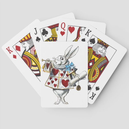 White Rabbit Alice Wonderland Hearts Pokerkaarten (Achterkant)