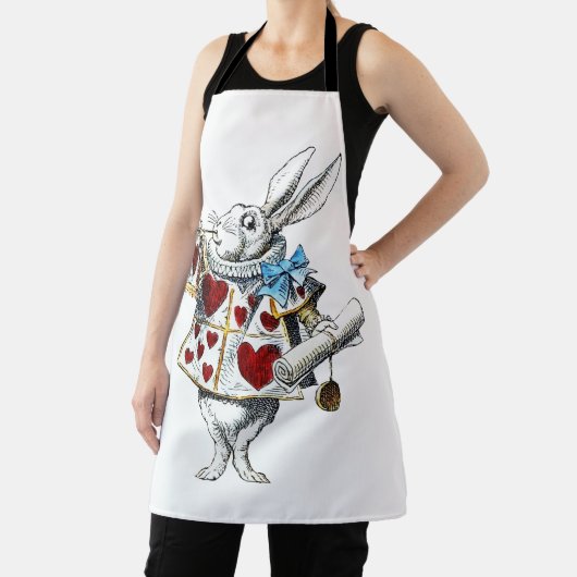 White Rabbit Alice Wonderland Hearts Schort (Insitu)