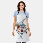 White Rabbit Alice Wonderland Hearts Schort (Gedragen)