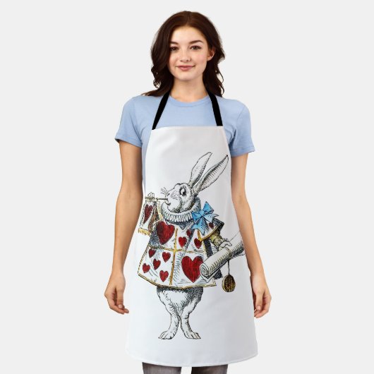 White Rabbit Alice Wonderland Hearts Schort (Gedragen)