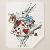 White Rabbit Alice Wonderland Hearts Sherpa Deken (Voorkant)