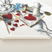 White Rabbit Alice Wonderland Hearts Sherpa Deken (3/4)