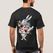 White Rabbit Alice Wonderland Hearts T-shirt (Achterkant)
