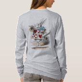 White Rabbit Alice Wonderland Hearts T-shirt (Achterkant)