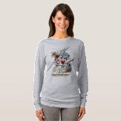 White Rabbit Alice Wonderland Hearts T-shirt (Voorkant volledig)