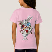 White Rabbit Alice Wonderland Hearts T-shirt (Achterkant)
