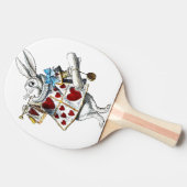 White Rabbit Alice Wonderland Hearts Tafeltennisbatje (Zijkant)