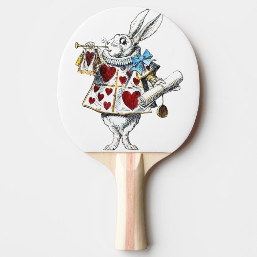 White Rabbit Alice Wonderland Hearts Tafeltennisbatje (Voorkant)