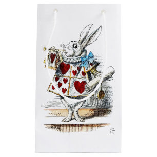 White Rabbit Alice Wonderland Hearts Tas Klein Cadeauzakje
