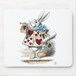 White Rabbit Alice Wonderland Hearts Tas Muismat