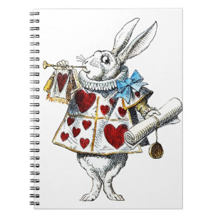 White Rabbit Alice Wonderland Hearts Tas Notitieboek