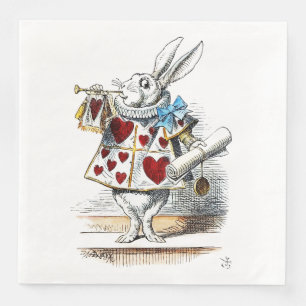 White Rabbit Alice Wonderland Hearts Tas Servet