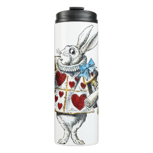 White Rabbit Alice Wonderland Hearts Tas Thermosbeker