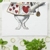White Rabbit Alice Wonderland Hearts Theedoek (Gevouwen)