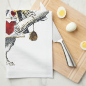 White Rabbit Alice Wonderland Hearts Theedoek (Quarter Fold)