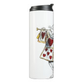 White Rabbit Alice Wonderland Hearts Thermosbeker (Gedraaid links)