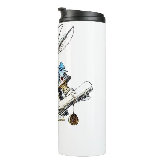 White Rabbit Alice Wonderland Hearts Thermosbeker (Geroteerd rechts)
