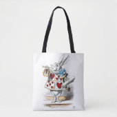 White Rabbit Alice Wonderland Hearts Tote Bag (Voorkant)