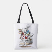 White Rabbit Alice Wonderland Hearts Tote Bag (Achterkant)