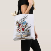 White Rabbit Alice Wonderland Hearts Tote Bag (Dichtbij)