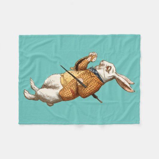 White Rabbit (Alice's avonturen in Wonderland) Fleece Deken (Voorkant (Horizontaal))